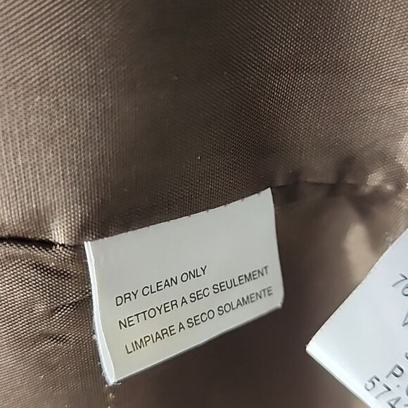 Vintage Herringbone Wool Blend Cropped Zip Up Blazer Size 10 Chocolate Brown - Picture 10 of 10